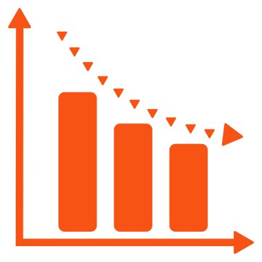 Noktalı negatif eğilim düz vektör simgesi