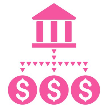 Banka yapısı düz vektör simgesi