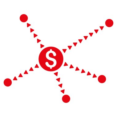 Noktalı finansal bağlantılar düz vektör simgesi