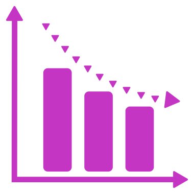 Noktalı negatif eğilim düz vektör simgesi