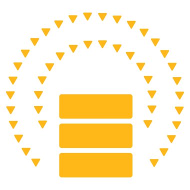 Veritabanı küre kalkan düz vektör simgesi