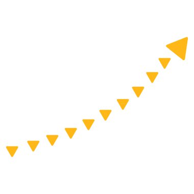 Noktalı büyüme trendi düz vektör simgesi