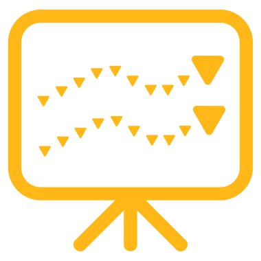 Noktalı eğilimleri kurulu düz vektör simgesi