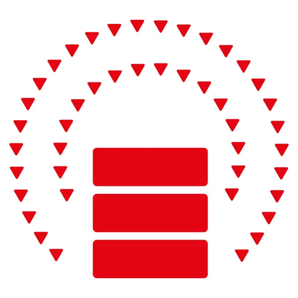 Simbolo vettoriale piatto dello scudo della sfera del database — Vettoriale Stock