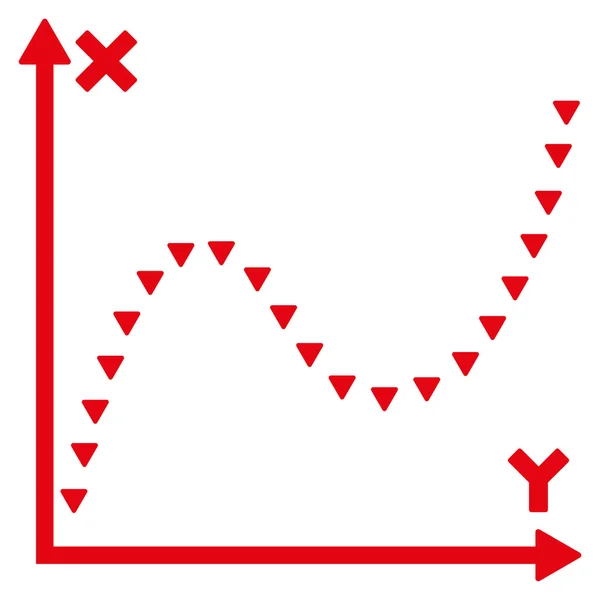 Gepunktetes Funktionsdiagramm flaches Vektorsymbol — Stockvektor