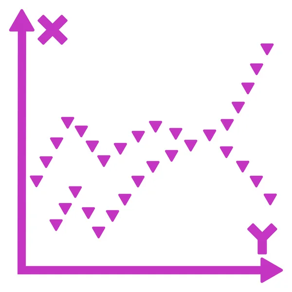 Punktierte Funktionen zeichnen flache Vektorsymbole auf — Stockvektor