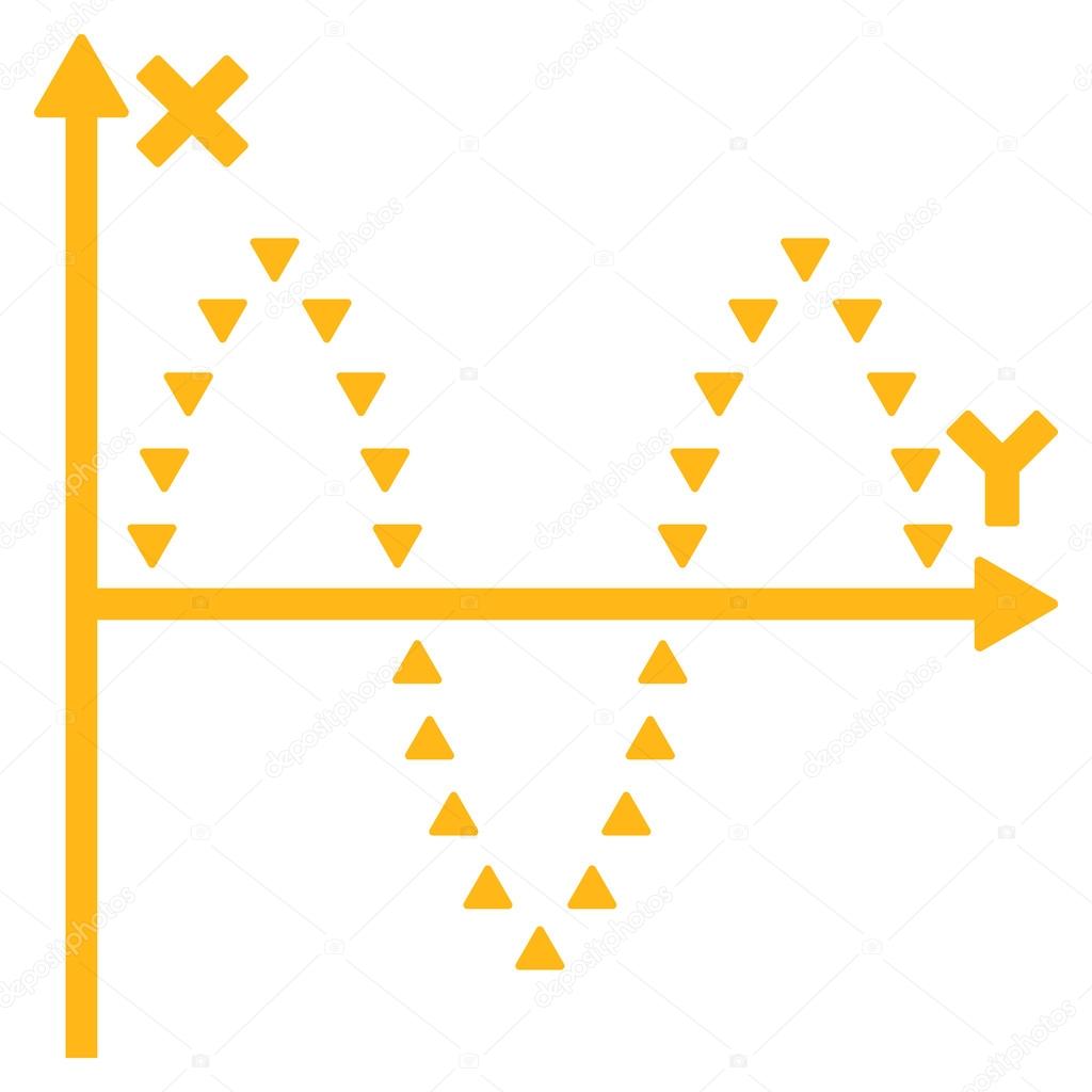 Dotted Sinusoid Plot Flat Vector Symbol
