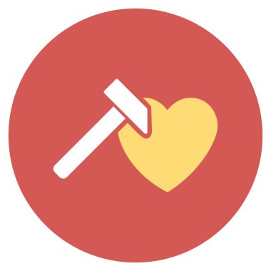 Kalp çekiç düz yuvarlak simge