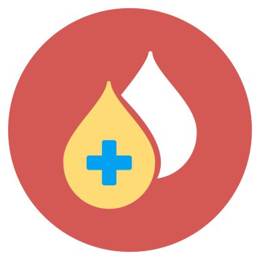 Düz yuvarlak simge tıbbi damla