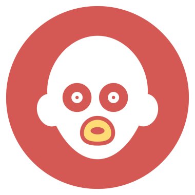 Bebek kafa düz yuvarlak simge