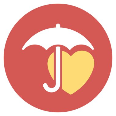 Kalp koruma düz yuvarlak simge