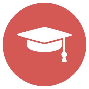 Mezuniyet Cap düz yuvarlak simge