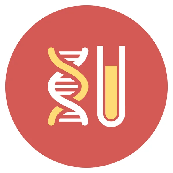 Genetická analýza kulatý plochý ikony — Stock fotografie