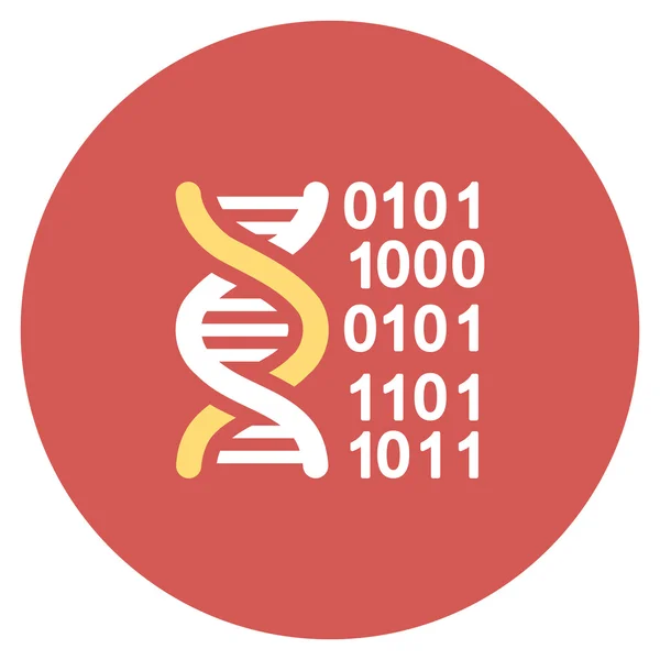 Γονιδίωμα Κωδικός επίπεδο στρογγυλό εικονίδιο — Φωτογραφία Αρχείου