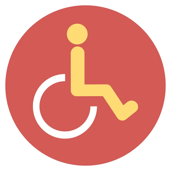 Handikappad Person platta runda ikonen — Stockfoto