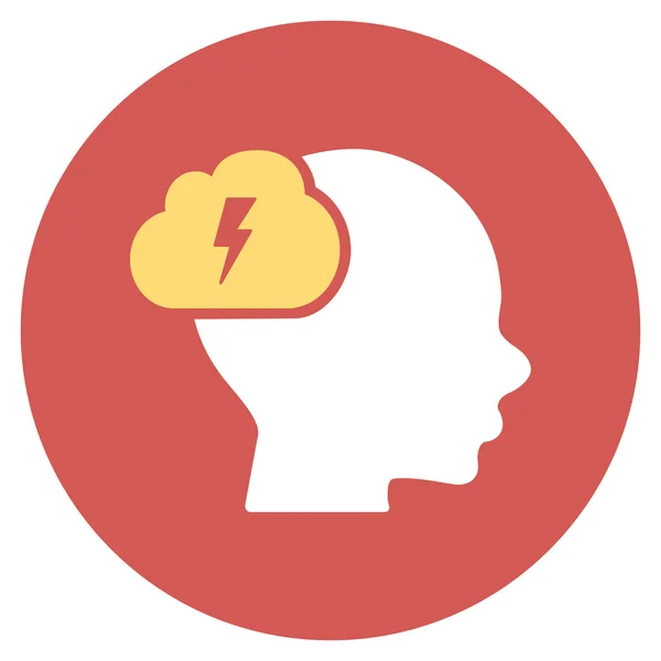 Brainstorm Flat Round Icon — Stock Photo, Image