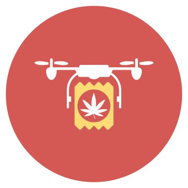 İlaç dron teslim düz yuvarlak simge