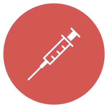 Düz yuvarlak simge boş şırınga