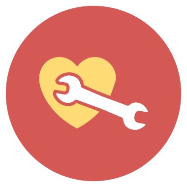 Kalp ameliyatı düz yuvarlak simge