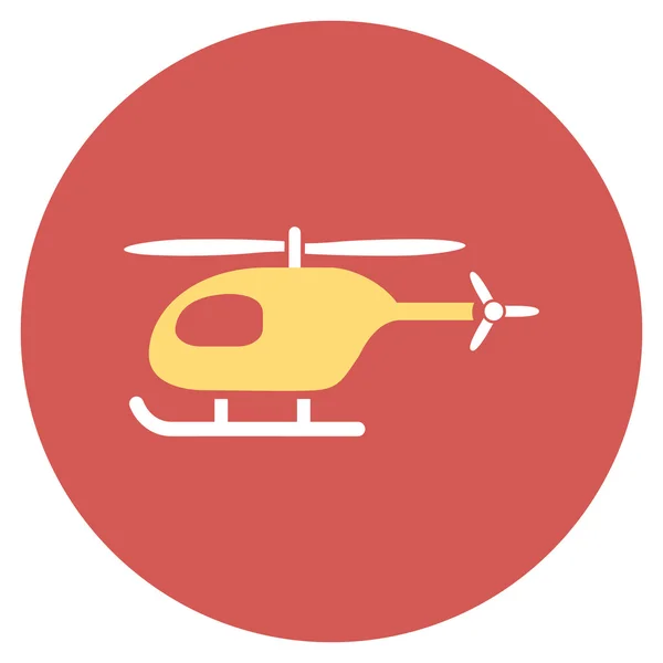 Helikopter-lapos, kerek ikon — Stock Vector