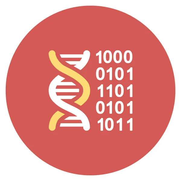 Code génétique Icône ronde plate — Image vectorielle