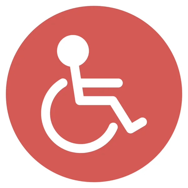 Icona rotonda piatta per disabili — Vettoriale Stock