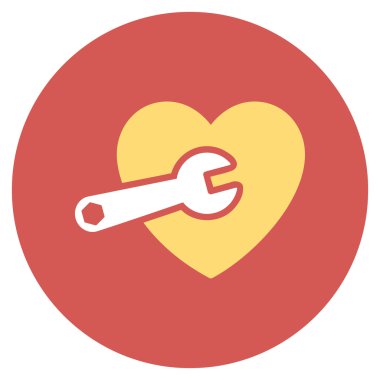 Kalp ameliyatı düz yuvarlak simge