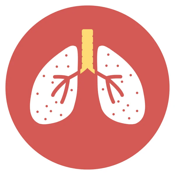 Icona rotonda piatta dei polmoni — Foto Stock