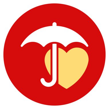 Kalp koruma düz yuvarlak simge