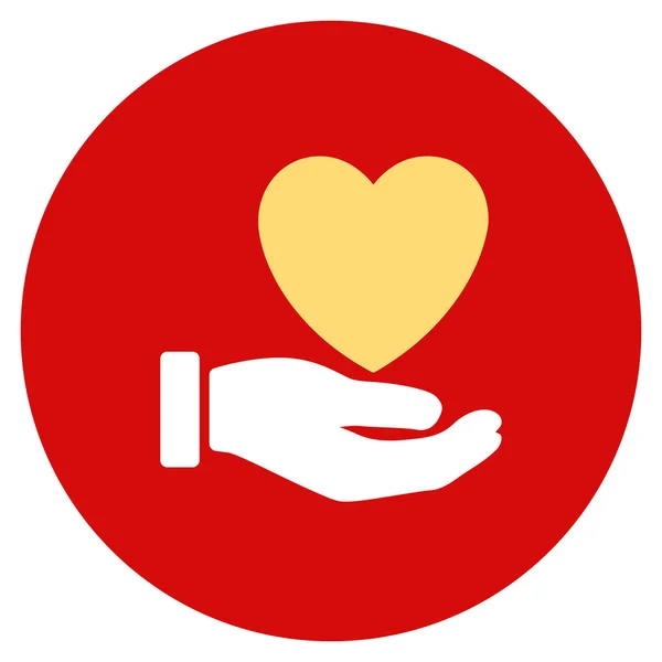 Corazón de la caridad plana redonda icono —  Fotos de Stock