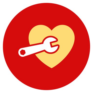 Kalp ameliyatı düz yuvarlak simge