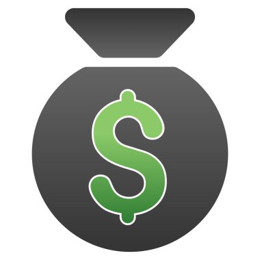 Para çantası degrade glif simgesi