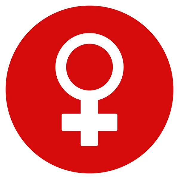 Female Symbol Flat Round Icon — Stock Photo, Image