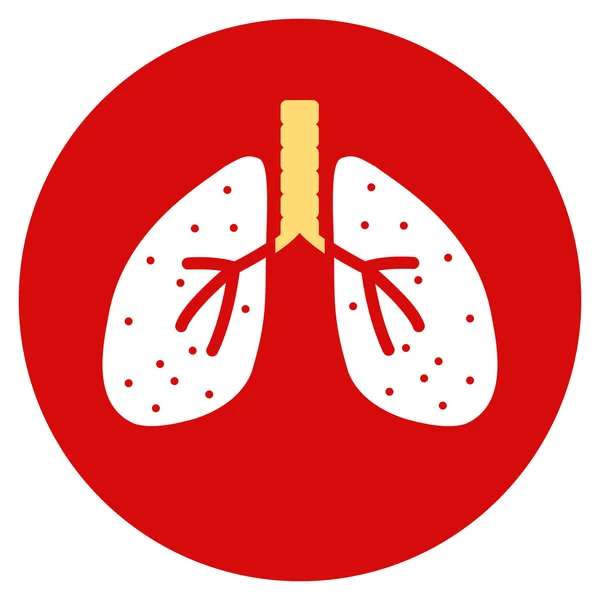 Icona rotonda piatta dei polmoni — Foto Stock
