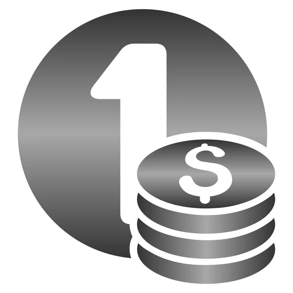 En Dollar mynt Stack Gradient Glyph ikonen — Stockfoto