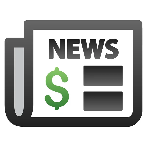 Financiële krant kleurovergang Glyph pictogram — Stockfoto