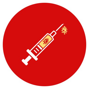 Enfeksiyon enjeksiyon düz yuvarlak simge