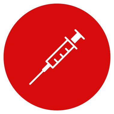 Düz yuvarlak simge boş şırınga