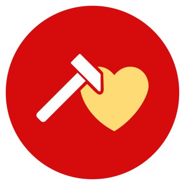 Kalp çekiç düz yuvarlak simge