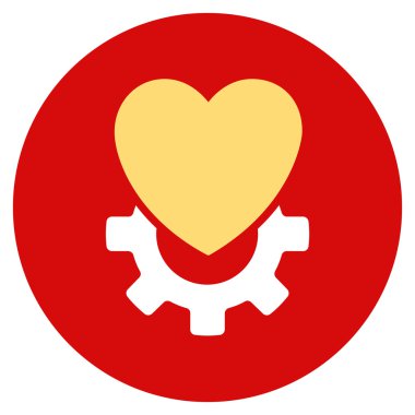 Mekanik Kalp simgesi düz yuvarlak