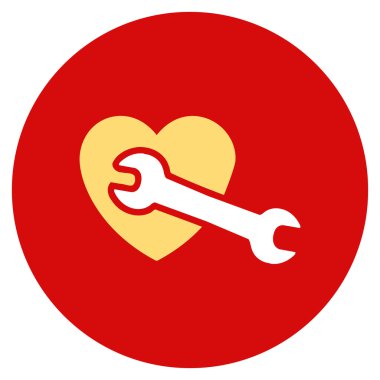 Kalp ameliyatı düz yuvarlak simge