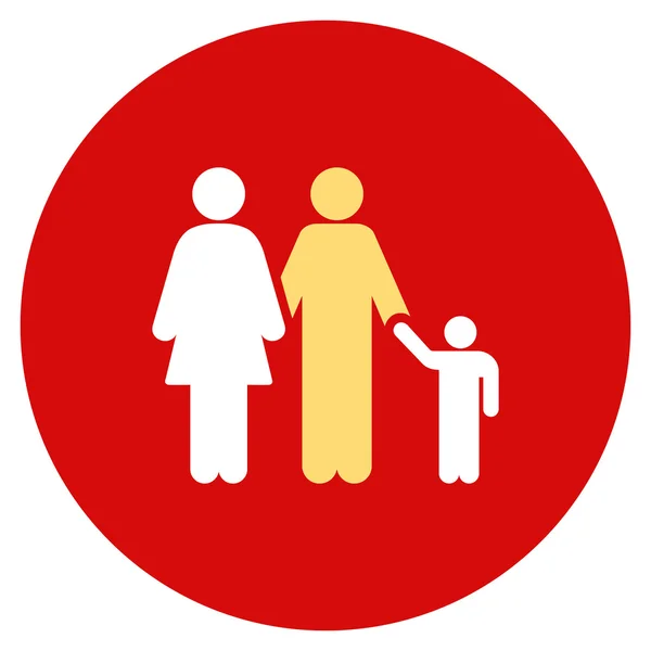 Familie platte ronde pictogram — Stockvector