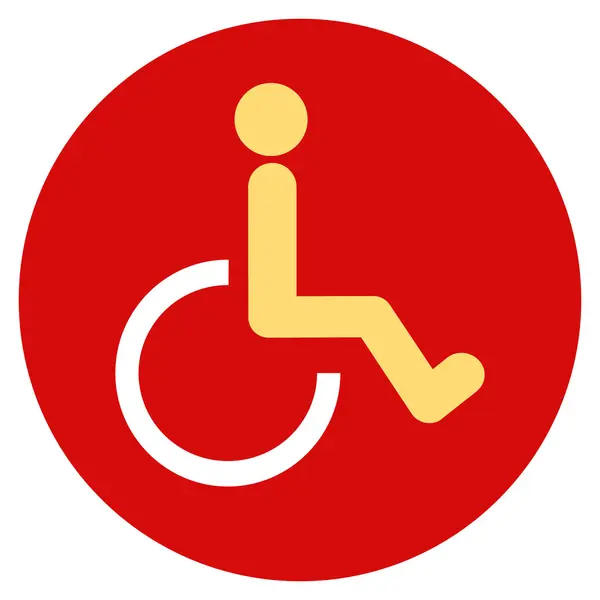 Icône ronde plate pour personne handicapée — Image vectorielle