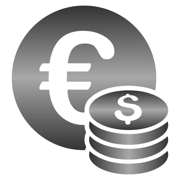 Euró és a dollár-érmék színátmenet Vector Icon — Stock Vector