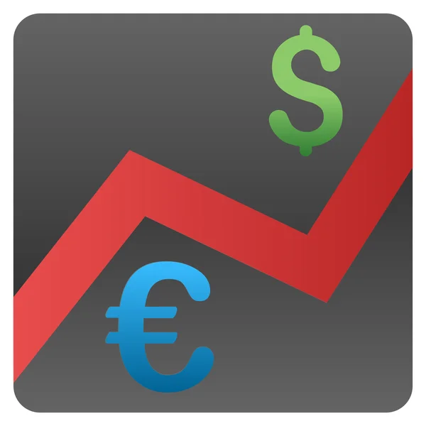 Euro dolar měna trhu přechodu glyf ikona — Stock fotografie