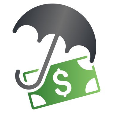 Mali şemsiye degrade vektör simgesi