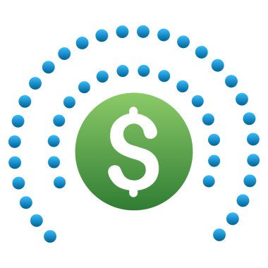 Finansal koruma küre degrade glif simgesi noktalı