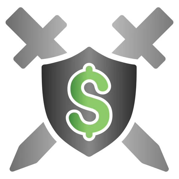 Finansowa straży miecze gradientu wektor ikona — Wektor stockowy