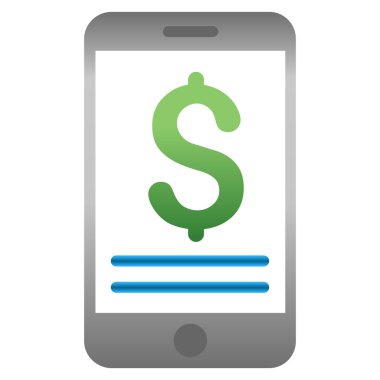 Mobil banka hesabı degrade glif simgesi