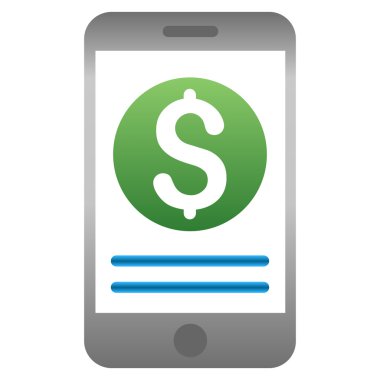 Mobil bankacılık degrade glif simgesi